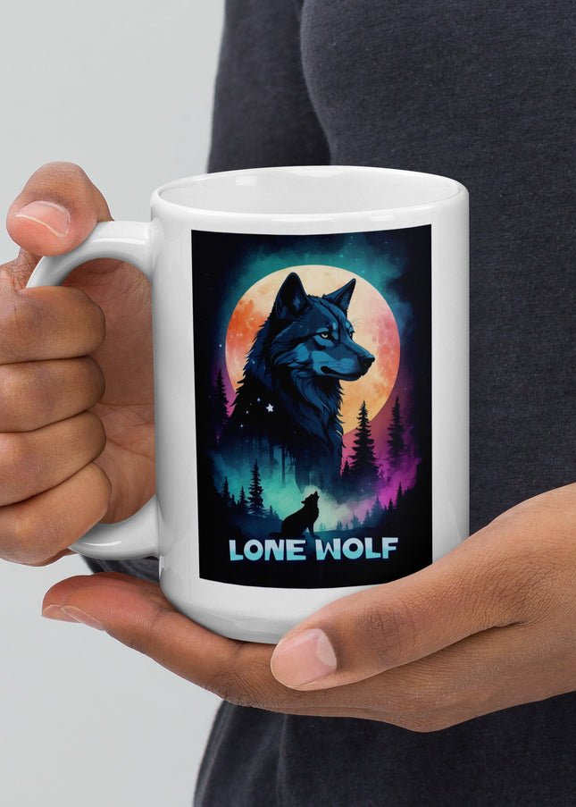Lone Wolf - White glossy mug