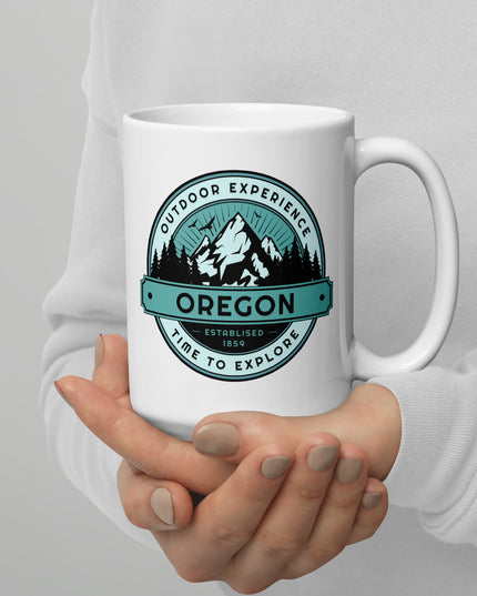 OREGON - OUTDOOR EXPERIENCE - White glossy mug