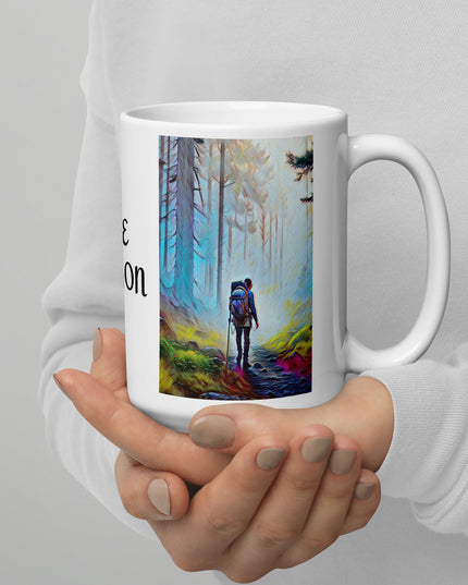 Hike Oregon - White glossy mug