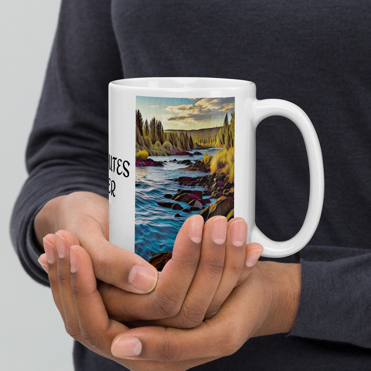 Deschutes River - White glossy mug