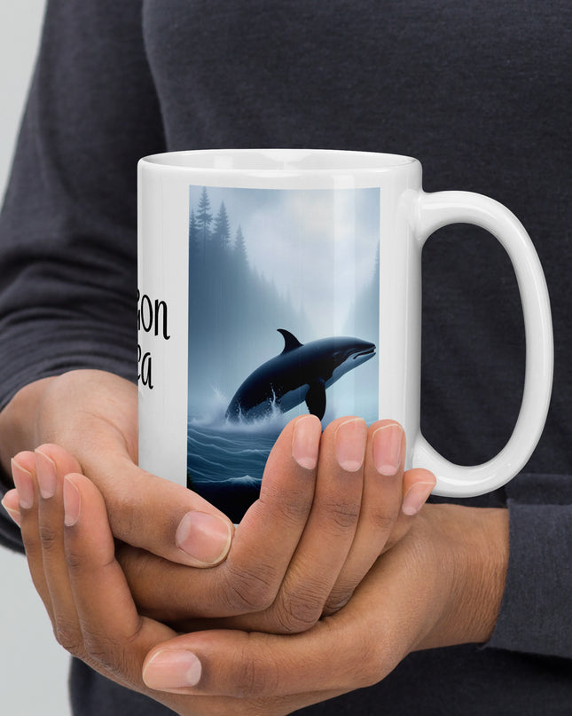 Oregon Orca - White glossy mug