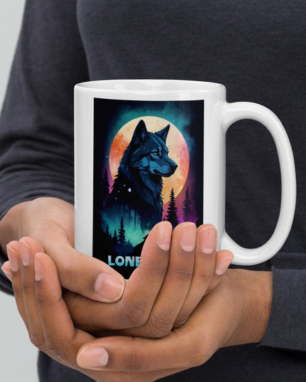 Lone Wolf - White glossy mug