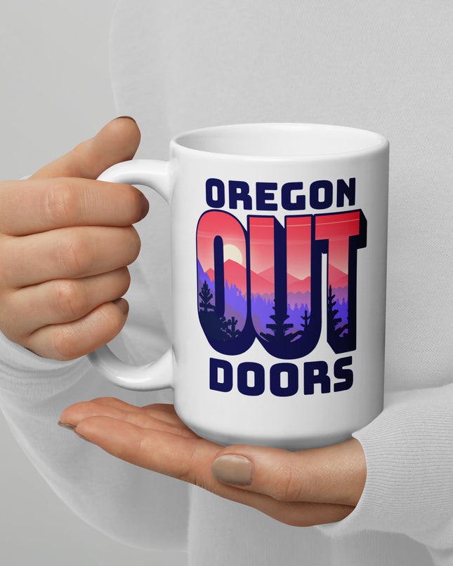 Oregon Out Doors - White glossy mug