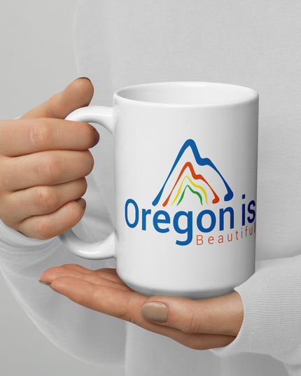 Oregon is Beautiful/2 - White glossy mug