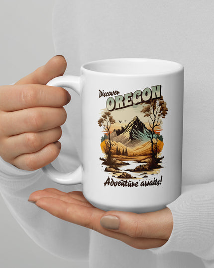 Discover Oregon - White glossy mug