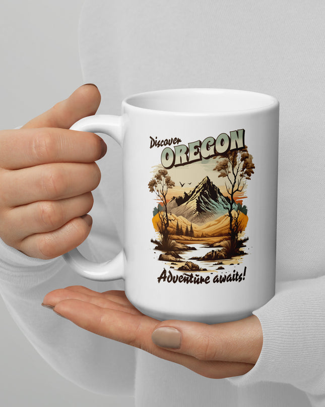Discover Oregon - White glossy mug