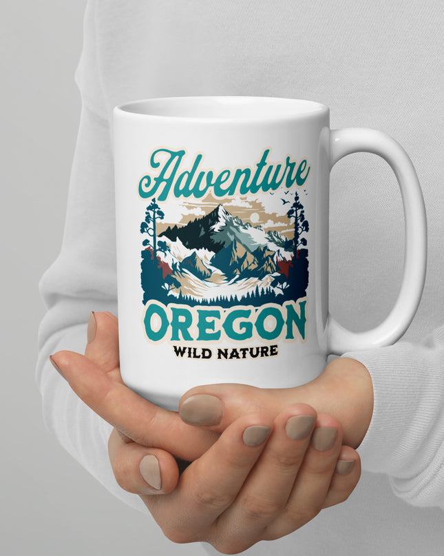 Adventure Oregon - White glossy mug