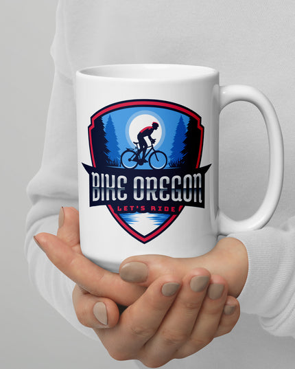 Bike Oregon - White glossy mug