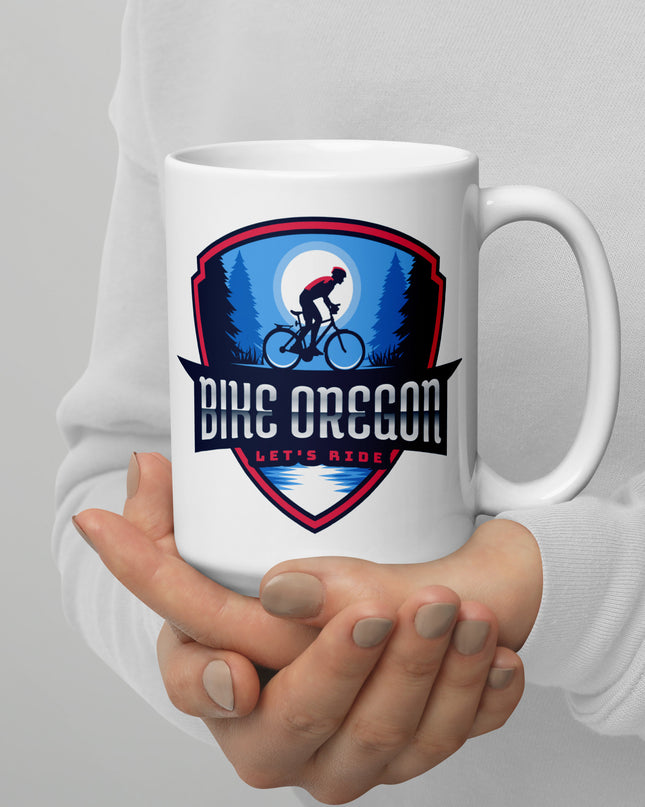Bike Oregon - White glossy mug