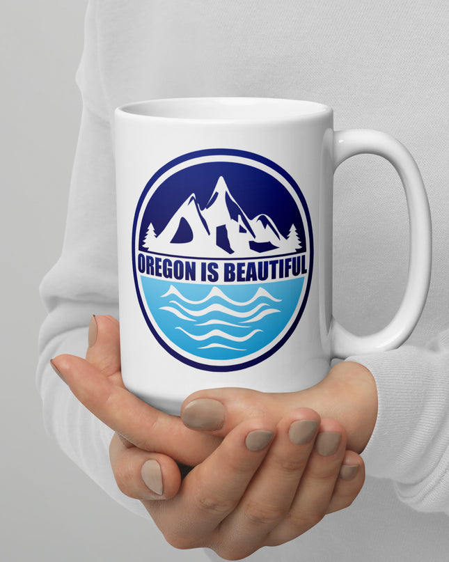 Oregon is Beautiful - White glossy mug