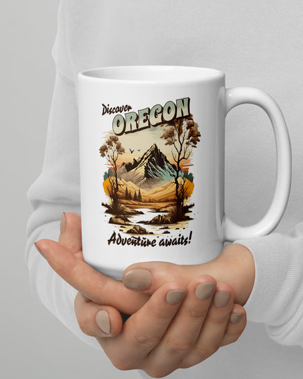 Discover Oregon - White glossy mug