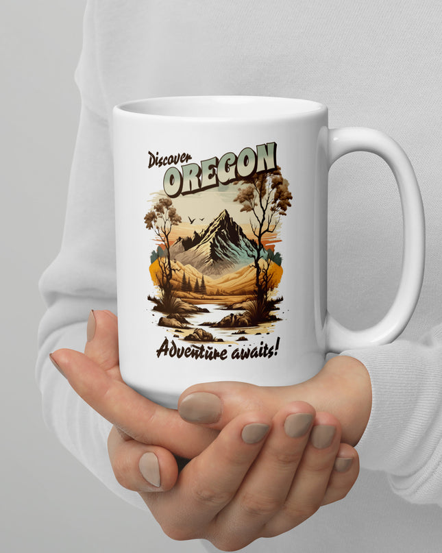 Discover Oregon - White glossy mug