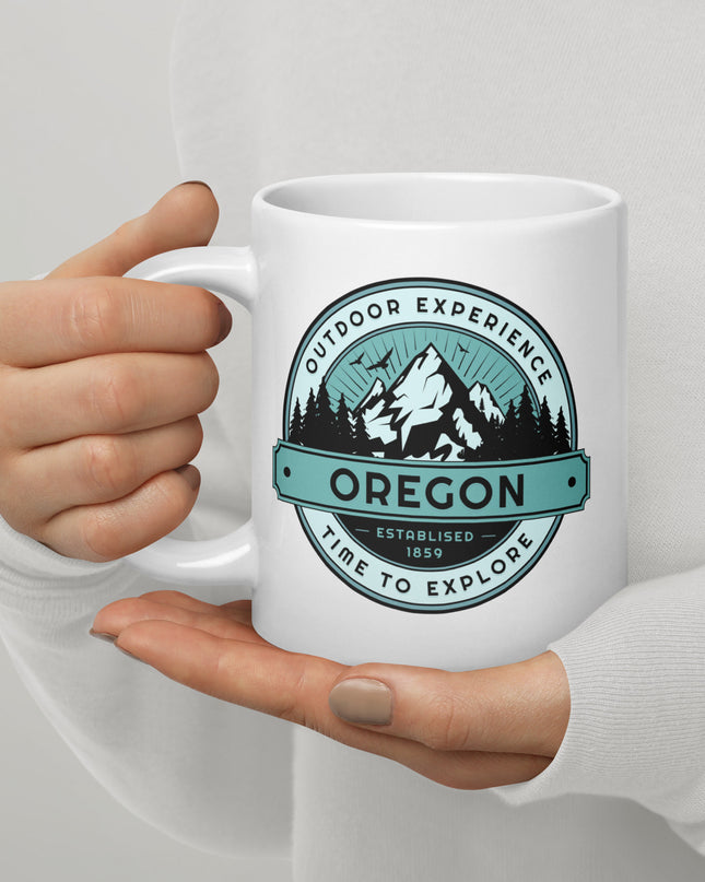 OREGON - OUTDOOR EXPERIENCE - White glossy mug