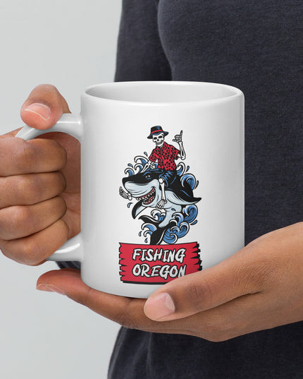 Fishing Oregon/ Get Your Limit - White glossy mug