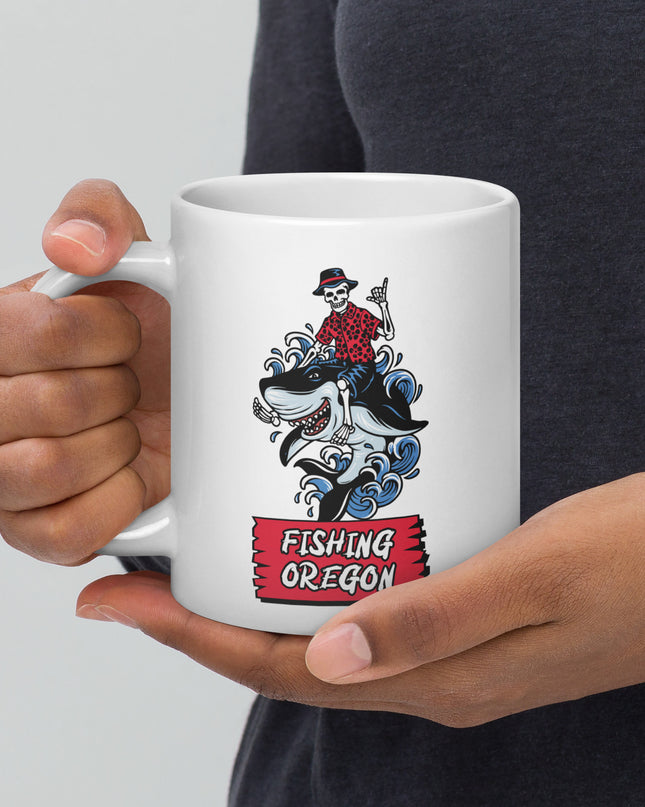 Fishing Oregon/ Get Your Limit - White glossy mug