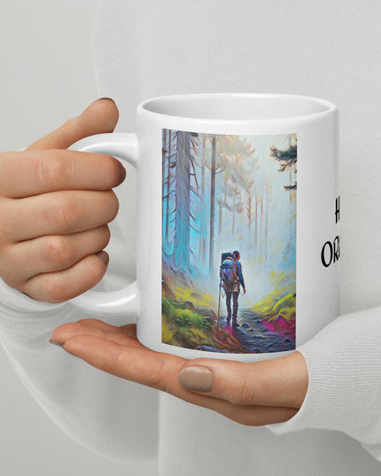 Hike Oregon - White glossy mug