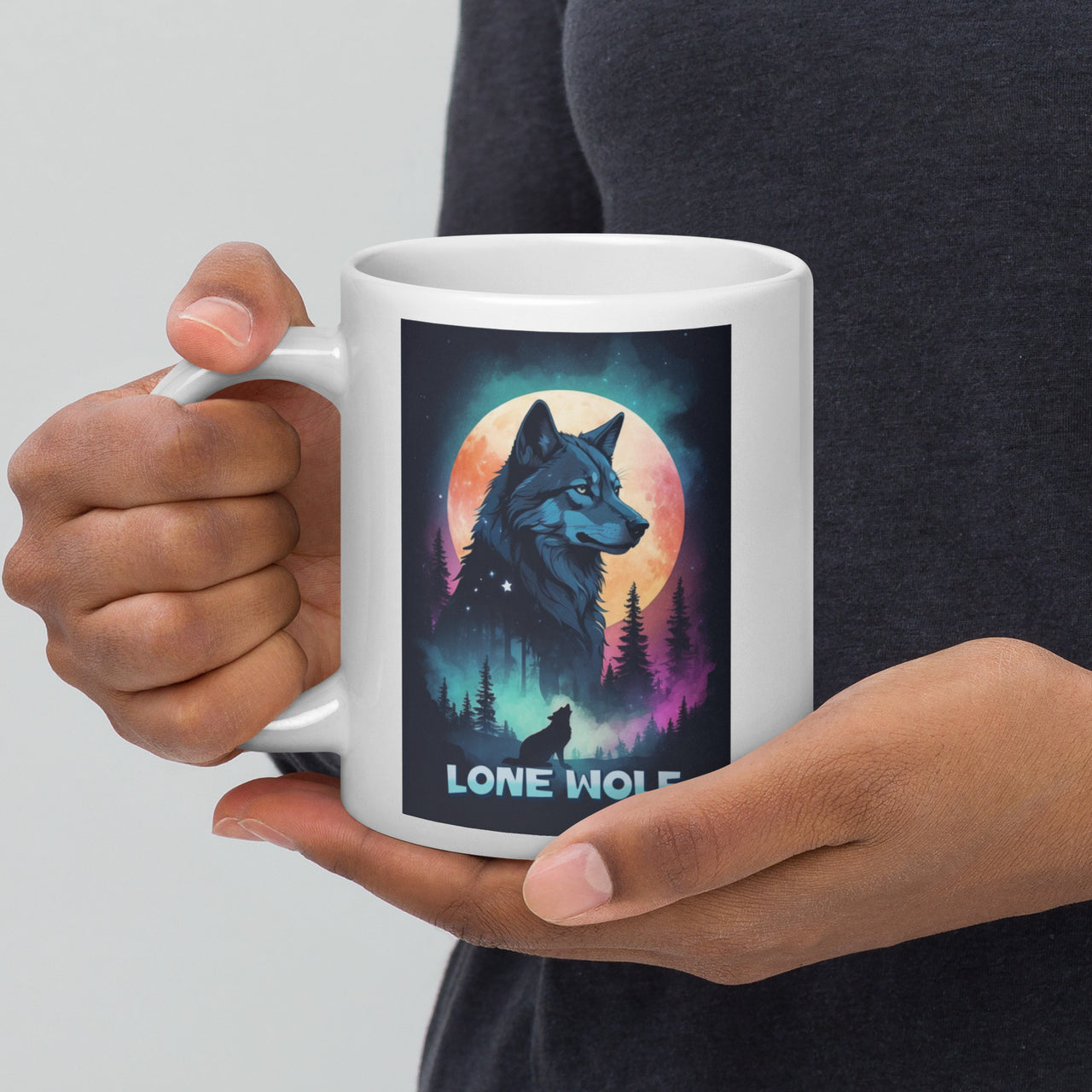 Lone Wolf - White glossy mug