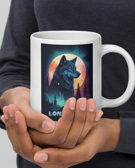 Lone Wolf - White glossy mug