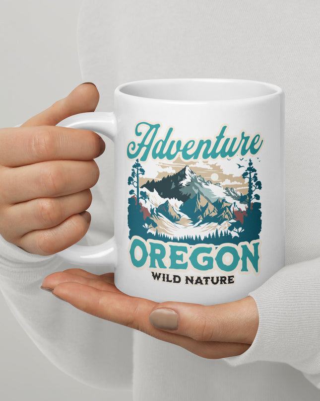 Adventure Oregon - White glossy mug