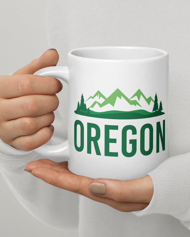 Keep Oregon Green - White glossy mug