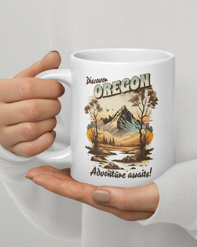 Discover Oregon - White glossy mug