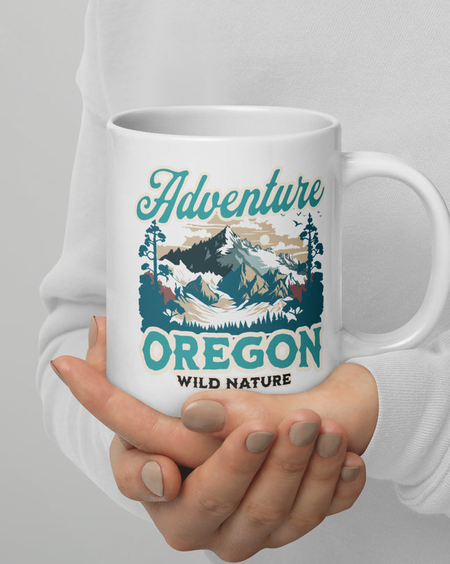 Adventure Oregon - White glossy mug
