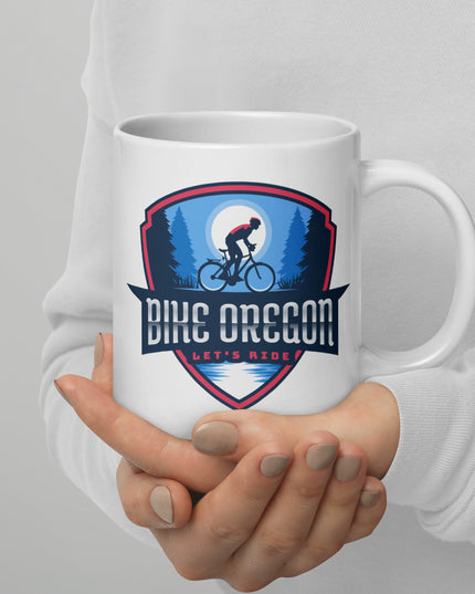 Bike Oregon - White glossy mug