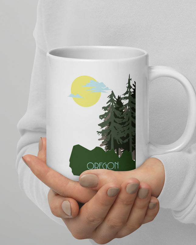 Oregon is Waiting For You - White glossy mug