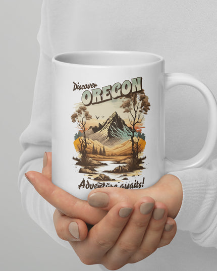 Discover Oregon - White glossy mug