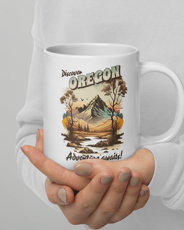 Discover Oregon - White glossy mug