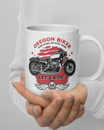 Oregon Biker - White glossy mug