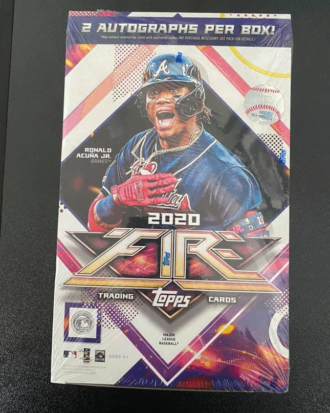 2020 Topps Fire Sealed Baseball Hobby Box - 2 Autographs - 20 packs 6 cards each