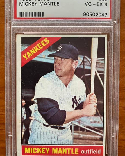 MICKEY MANTLE - 1966 TOPPS #50 - PSA4