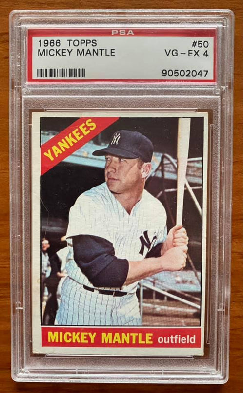 MICKEY MANTLE - 1966 TOPPS #50 - PSA4