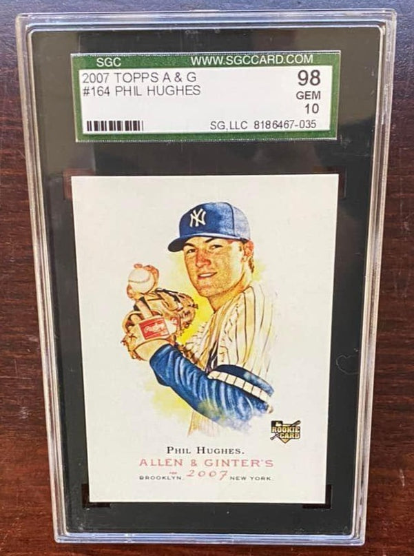 PHIL HUGHES - 2007 TOPPS A&G #164 ROOKIE CARD - SGC 10