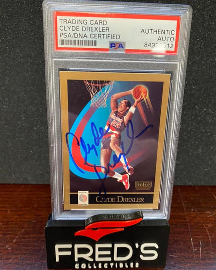 CLYDE DREXLER -  1990 SKYBOX - AUTHENTIC AUTO - PSA/DNA CERTIFIED