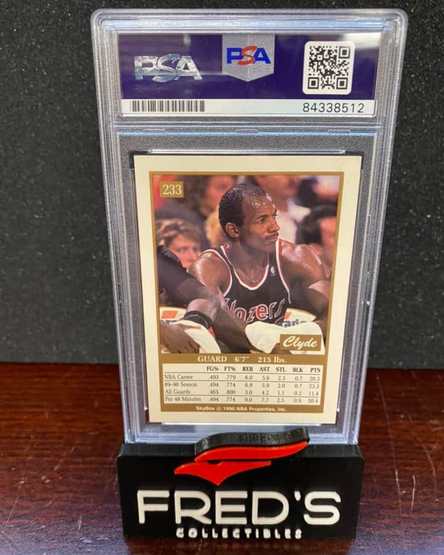 CLYDE DREXLER -  1990 SKYBOX - AUTHENTIC AUTO - PSA/DNA CERTIFIED