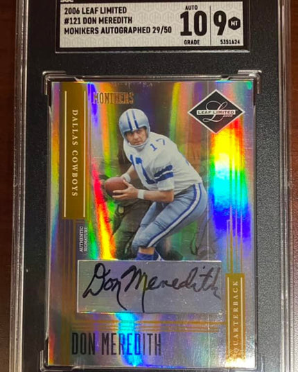 DON MEREDETH - 2006 Leaf Limited #121 Monikers Auto Autograph 29/50 - SGC 10/9