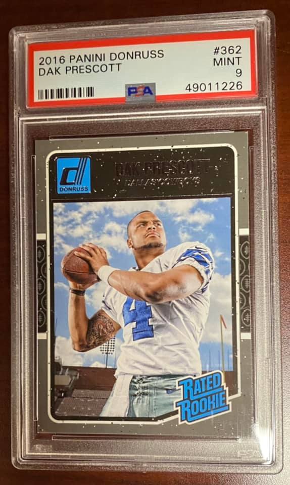 DAK PRESCOTT - 2016 Donruss Rated Rookie Card #362 - PSA 9