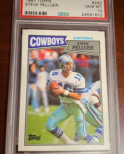 STEVE PELLUER - 1987 Topps Football Card #262 Graded PSA 10 GEM MT Cowboys POP 11