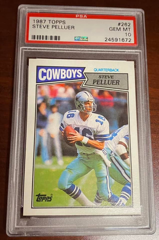 STEVE PELLUER - 1987 Topps Football Card #262 Graded PSA 10 GEM MT Cowboys POP 11