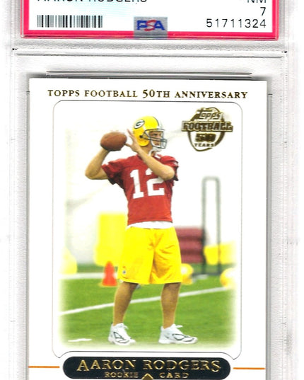 AARON RODGERS ROOKIE CARD - TOPPS #431 - PSA 7
