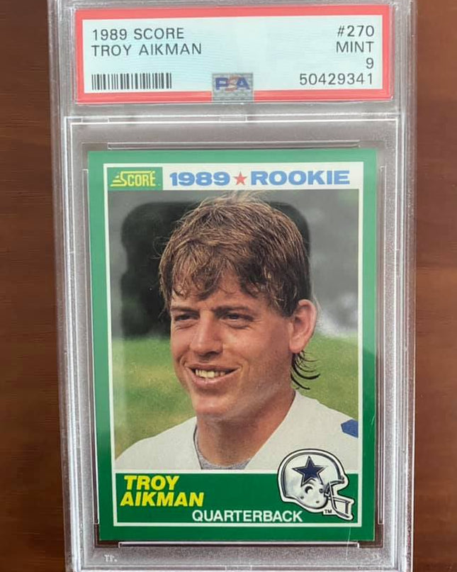 TROY AIKMAN - 1989 SCORE ROOKIE CARD #270 - PSA 9