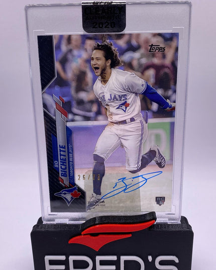 2020 Topps Clearly Authentic Bo Bichette Black Parallel RC Auto 26/75 Blue Jays