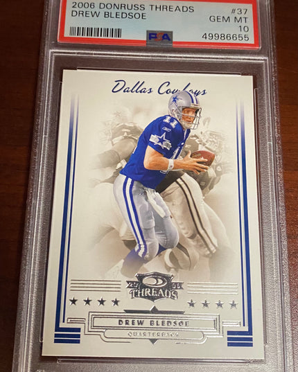 Drew Bledsoe 2006 Donruss Threads #37 Dallas Cowboys - PSA 10