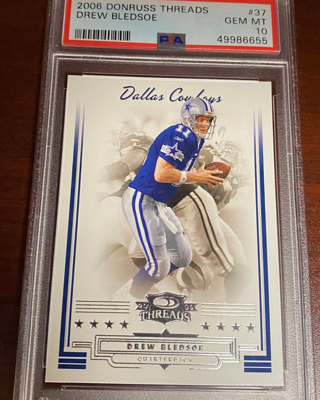 Drew Bledsoe 2006 Donruss Threads #37 Dallas Cowboys - PSA 10