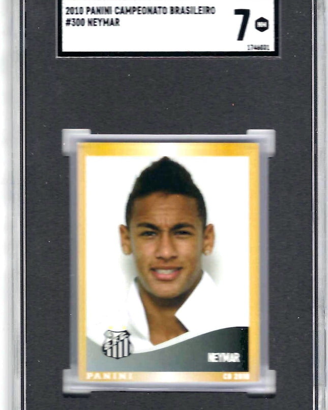 2010 Panini Campeonato Brasileiro #300 Neymar Rookie Sticker SGC 7