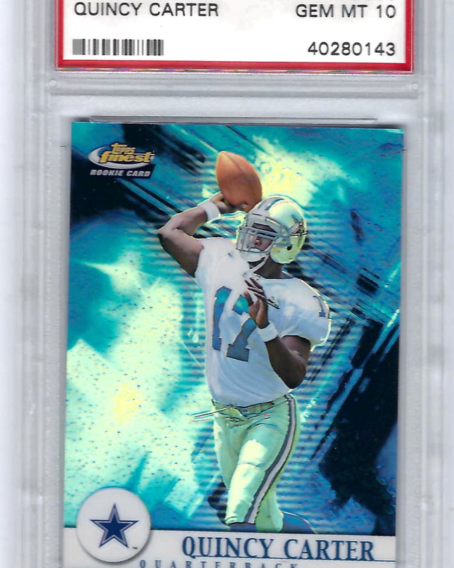 QUINCY CARTER - 2001 Topps Finest Football #111 - RC Refractor 409/1000 - PSA10