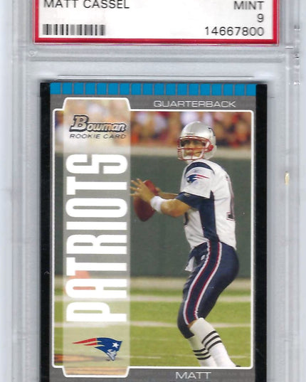 MATT CASSEL - 2005 BOWMAN #222 ROOKIE CARD RC - PSA9