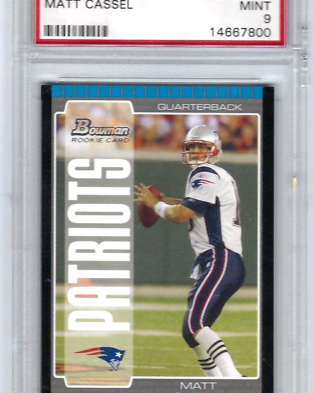 MATT CASSEL - 2005 BOWMAN #222 ROOKIE CARD RC - PSA9